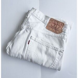 VTG Levis 501XX Jeans Men's 36x30 White Button Fly Straight Leg Classic USA 90s